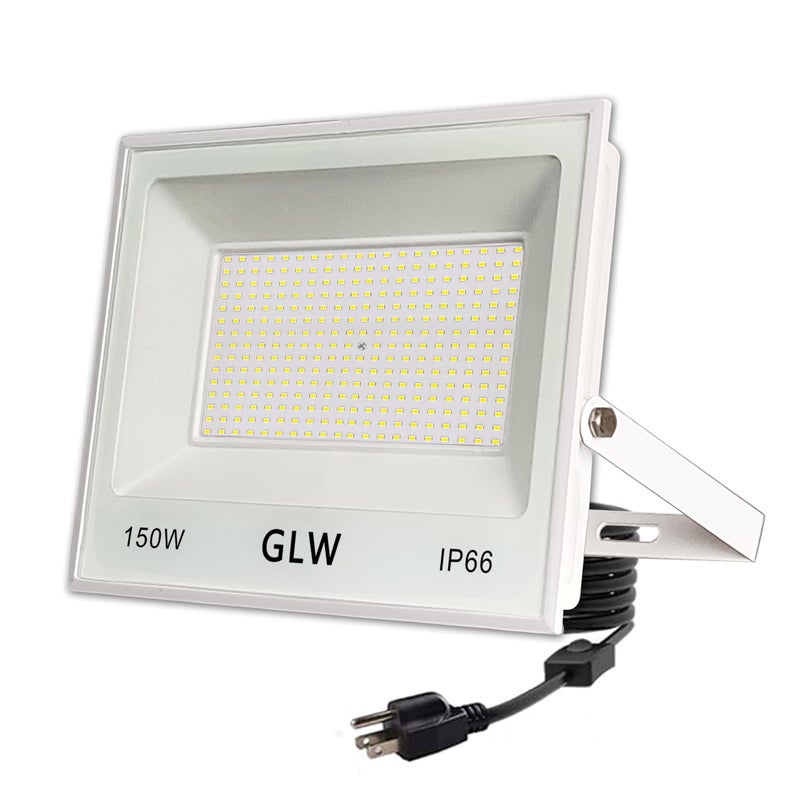 GLW ضوء الفيض LED 150 واط IP66 مقاوم للماء فائق السطوع، 13,000 لومن 6500 كيلفن ضوء النهار الأبيض، كشاف خارجي للمرآب، الملاعب، مواقف السيارات، ملعب كرة السلة - Image 1